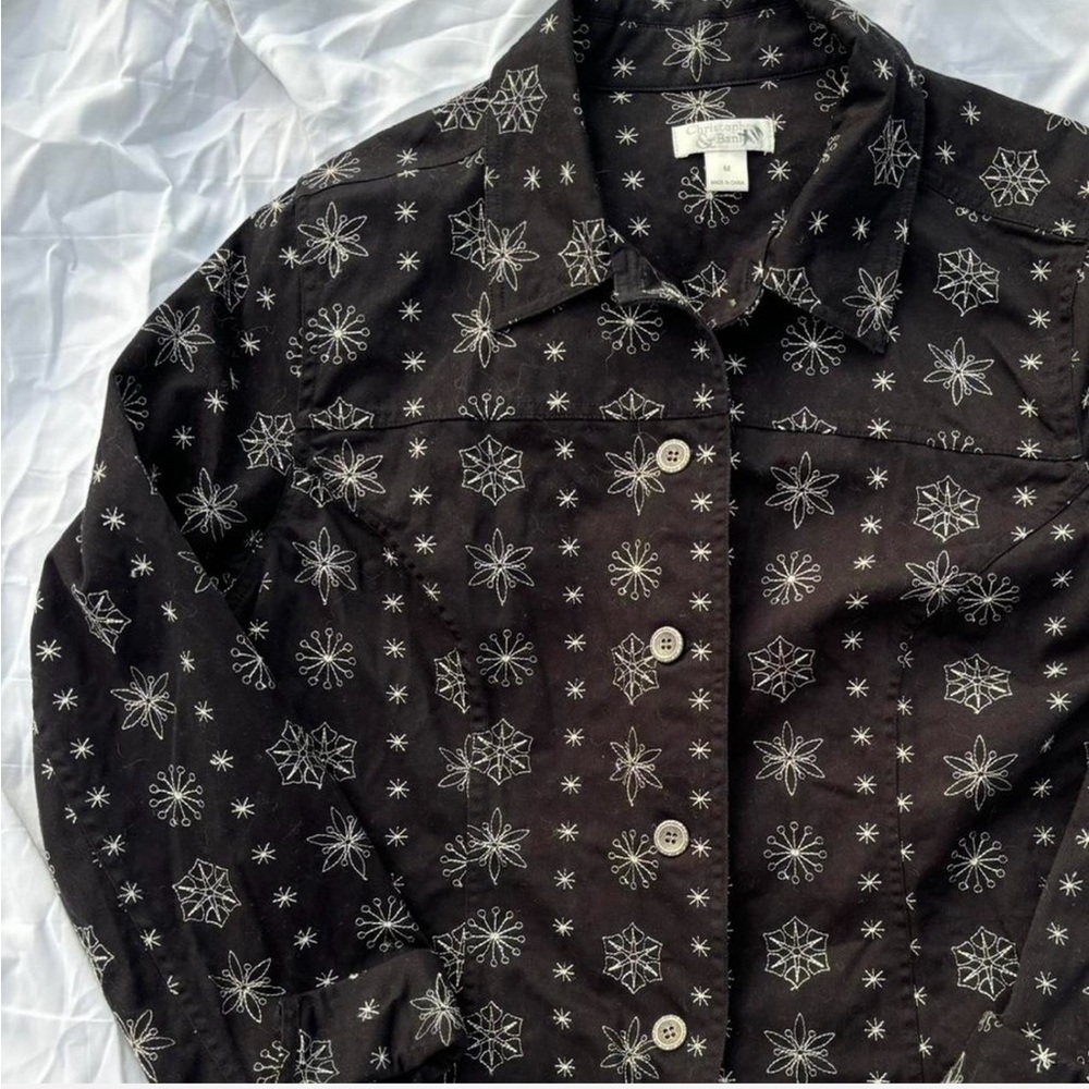 Christopher & Banks Black and White Celestial Button Up Jacket 💫